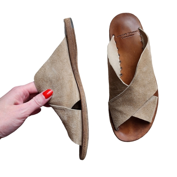 OFFICINE CREATIVE Leather Suede slide sandals size 38 - Picture 2 of 12